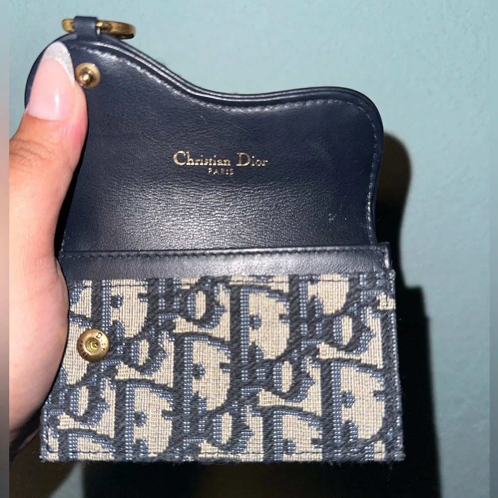 Dior saddle flap card holder